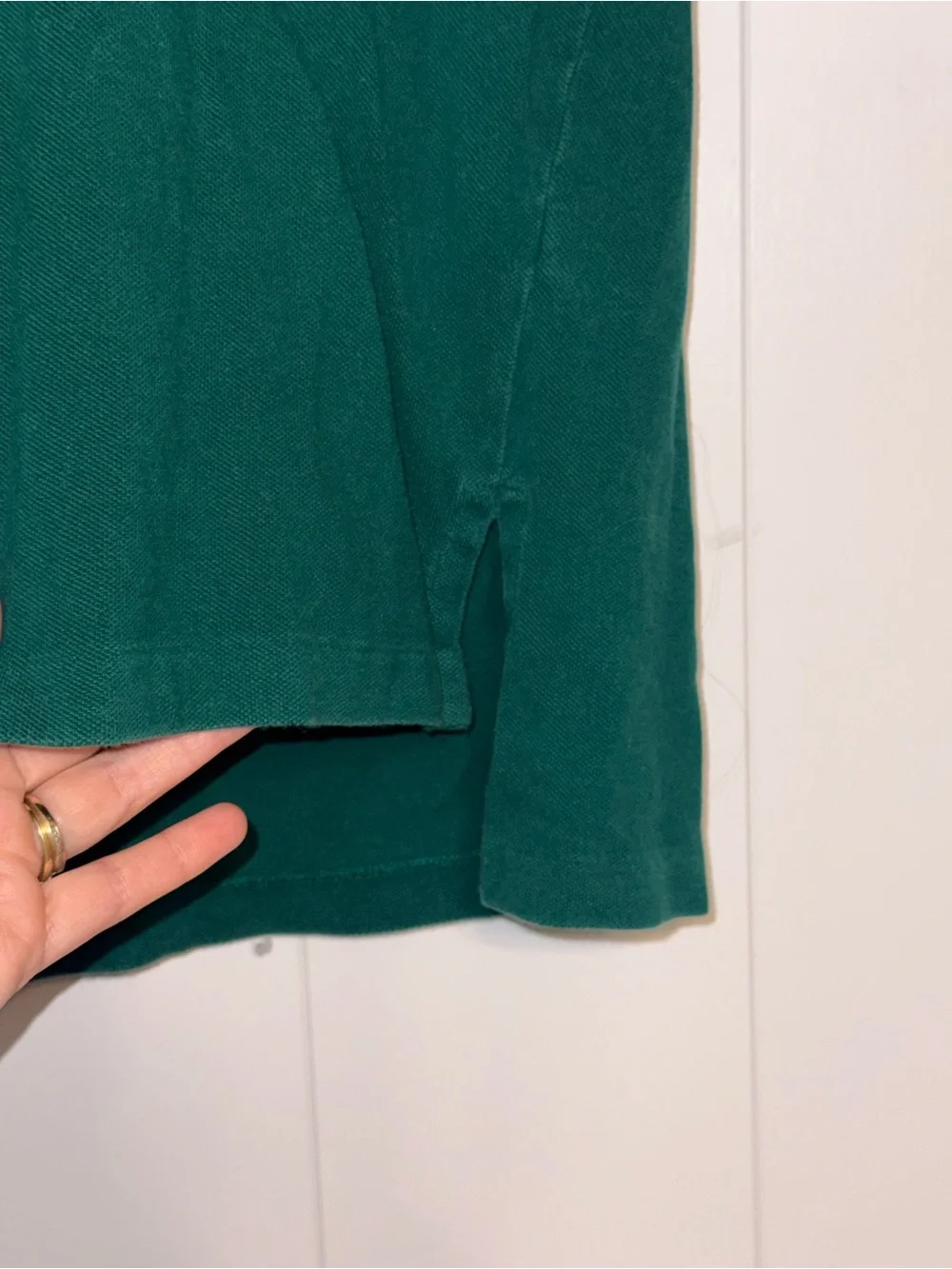 Vintage 90s Polo Ralph Lauren Green Pullover Polo Shirt Medium 100% Cotton